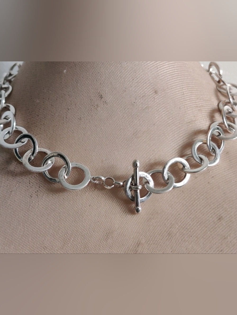 Interlocking Sterling Silver 925  Chocker Necklace By designer David Sigal
